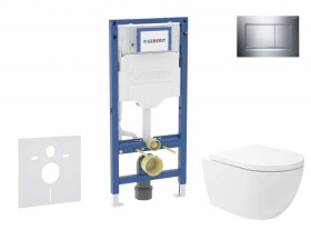 GEBERIT - Duofix Set předstěnové instalace, klozetu Oudee Vortex a sedátka softclose, tlačítko Sigma30, chrom SANI11CA1147B