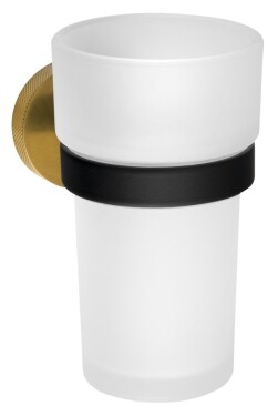 SAPHO - LARISSA sklenka, mléčné sklo, černá/zlato mat WS004BG