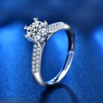 Royal Fashion stříbrný prsten HA-XJZ014-SILVER-MOISSANITE-ZIRCON Velikost: 7 (EU: 54-56)