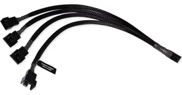 Alphacool Y-Splitter černá / Rozbočovací kabel / 4-pin PWM na 4x 4-pin / 30 cm (18683)