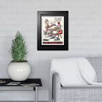 Mustang Obraz v rámu New York Rangers NHL Program Cover Madison Square Garden on Ice Cartoon