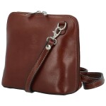 Luxusní dámská kožená crossbody kabelka Defra, hnědá