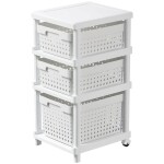 Regál Seoul se 3 koši 6027 36,2X31,6X66,3 cm