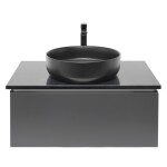 Koupelnová skříňka s umyvadlem a žulovou krycí deskou SAT Feel 80x30x46 cm antracit SATFEEL80ANTZB SATFEEL80ANTZB