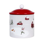 Strömshaga Plechová dóza Winterland Small, červená barva, kov