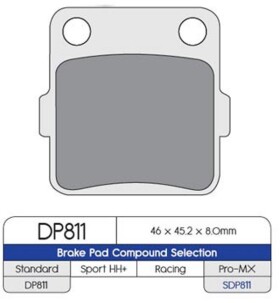 DP Brakes Brzdové destičky na Yamaha Raptor 250 2008-2013 Brzdové desky: Zadní