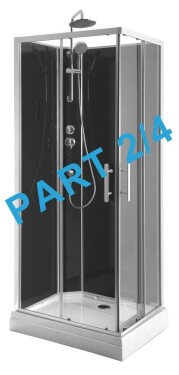 AQUALINE - GRANVIK sprchový box 700x900x2180 komponent 2/4 fixní a posuvné sklo čiré 18-070-09-50-00