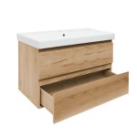 Koupelnová skříňka 2 zásuvková s umyvadlem SAT B-Way 99x50x45 cm dub mat BWAY2100OAKU1BI BWAY2100OAKU1BI