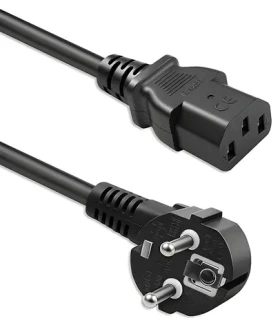 Napájecí kabel Schuko - IEC C13 pravoúhlý 2 m / Napájecí kabel / CEE7/7 - IEC C13 / 3x0,75 mm2 / měď (54620)
