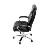 Kancelářské křeslo, houpací mechanismus, černá ekokůže, KA-F1385 BK