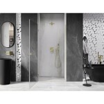 MEXEN/S - Lunar-B sprchové dveře křídlové levé 100, transparent, zlatá kartáčovaná 832-100-000-55-00-L