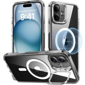 ESR Classic Hybrid HaloLock Case + Stash Stand zadní kryt na mobil Apple iPhone 16 transparentní Kompatibilní s MagSafe