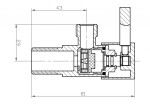 AQUALINE - Rohový ventil 1/2"x3/8", kulatý, chrom 5317