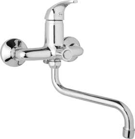 JB Sanitary Nástěnná umyvadlová a sprchová baterie SLIM, rozteč 150 mm, otočný přepínač v těle, bez příslušenství, trubkové ramínko 300 mm A10 39 50