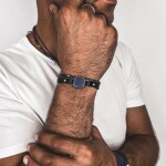 Luxusní pánský náramek s modrým sodalitem Antonio, 19 cm Modrá