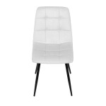 Židle jídelní, bílá látka, čtyřnohá kovová podnož, černý mat