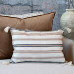 Chic Antique Povlak na polštář Aix Latte Stripes 35 × 50 cm, hnědá barva, textil