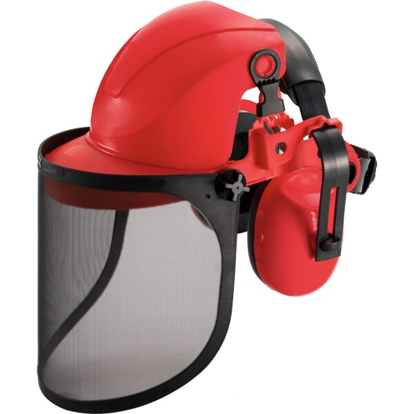 STREND PRO 313927 Ochranný obličejový štít s mušlovými chrániči sluchu, ocelová mřížka