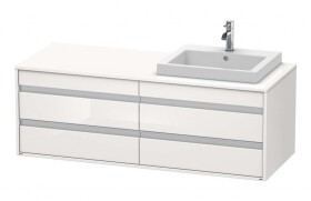 DURAVIT - Ketho Umyvadlová skříňka 50x140x55 cm, pravá, 4 zásuvka, lesklá bílá KT6757R2222
