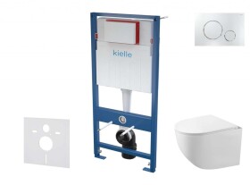 Kielle - Genesis Set předstěnové instalace, kompaktního klozetu Gaia, sedátka softclose a tlačítka Gemini II, lesklý chrom 30505SS61