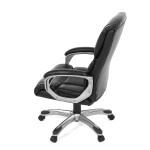 Kancelářské křeslo, černá ekokůže, plastový kříž, houpací mechanismus