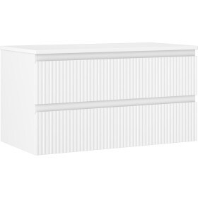 MEXEN/S - Rivel koupelnová skříňka pod umyvadlo 90 cm s deskou, 2 zásuvky, reliéf , bílá mat 91A20-09047-2-BFFC01
