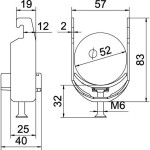 OBO Bettermann 6479308 U-stojina (d x š x v) 6 m x 70.00 mm x 50.00 mm 1 ks šedá