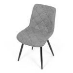 Židle jídelní, stříbrná látka, nohy černý kov