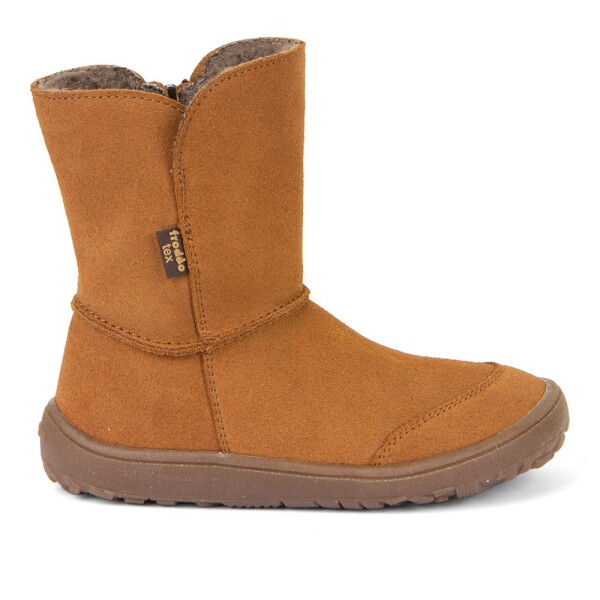 Dětské zimní barefoot boty TEX SUEDE Cognac, Froddo, G3160238-2, hnědá - 33