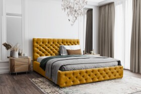 FRONTI Postel MODEL 02 140x200 hořčicová - MAGIC VELVET 2288