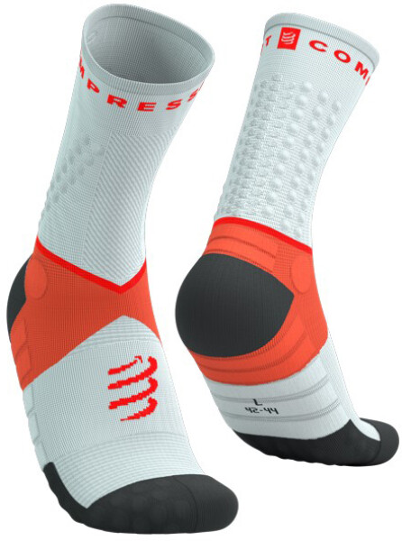 Kompresní ponožky Compressport Ultra Trail Socks V2.0 - Gray Violet/Tigerlily Velikost: EU 35-38