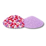Cukrové perly SweetArt Love mix 5 mm a máček fialový (120 g)