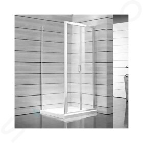 JIKA - Lyra plus Sprchové dveře skládací 800 L/P, sklo dekor stripy, bílá H2553810006651