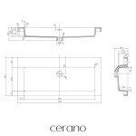 CERANO - Umyvadlo z litého mramoru Ovo - s přepadem - bílá lesklá - 100,5x46,5 CER-8050BD7623