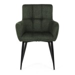 Židle jídelní, zelená látka, černý kov