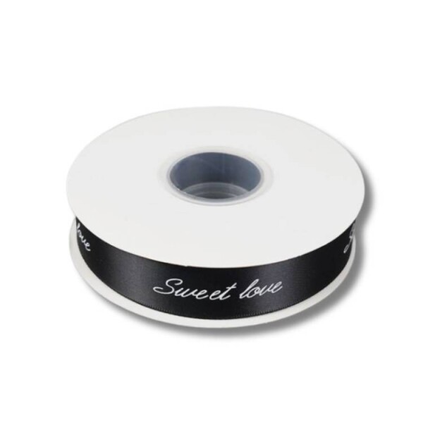 Stuha Sweet Love Cake Star černá (25 mm x 45 m)