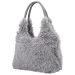 Módní dámská plyšová kabelka do ruky Viorica, šedá