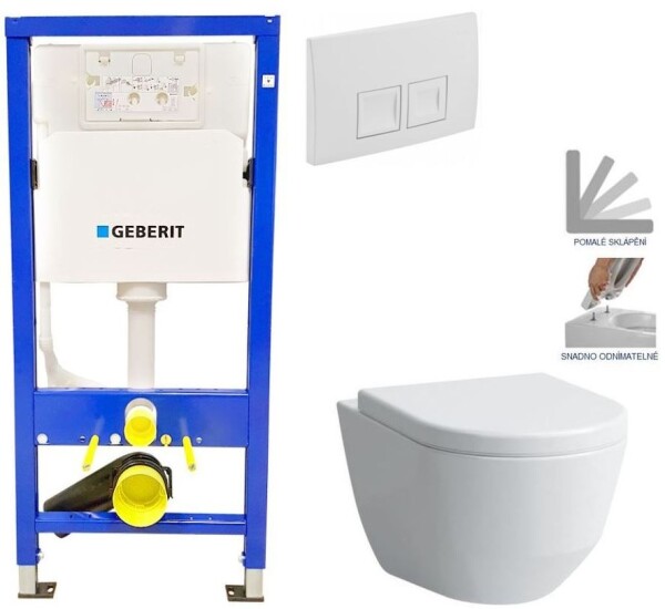 GEBERIT DuofixBasic s bílým tlačítkem DELTA50 + WC LAUFEN PRO + SEDÁTKO 458.103.00.1 50BI LP3