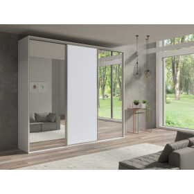 Šatní skříň Grande - 277 cm Barva korpusu: Bílá, Rozměry: 277 cm, Dveře: Dvě zrcadla