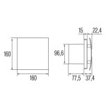 CATA - SILENTIS UC T 10 koupelnový ventilátor axiální s časovačem, 8W, potrubí 100, černá 01222100