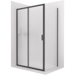 CERANO - Sprchový kout Varone LINE L/P - 6 mm - černá matná, mléčné sklo - 90x70 - posuvný CER-DY505-9106