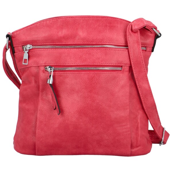 Módní dámská koženková crossbody kabelka Lajla, fuchsiová