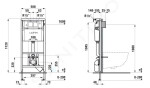 Laufen - LIS Předstěnová instalace pro závěsné WC, horní a zadní přívod vody, 112 cm, H8946650000001