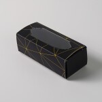 Cake star Krabička na makronky černá se zlatým rámečkem 15,5x6,5x5,2 cm (na 5 kusů)
