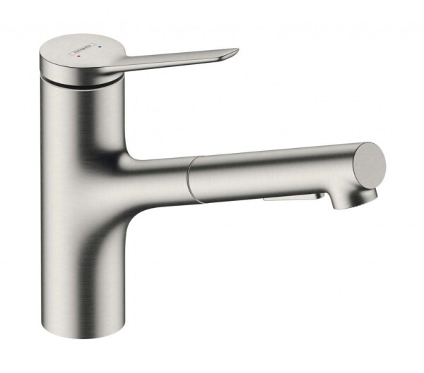 HANSGROHE - Zesis M33 Dřezová baterie 150, s výsuvnou sprškou, vzhled nerezu 74800800