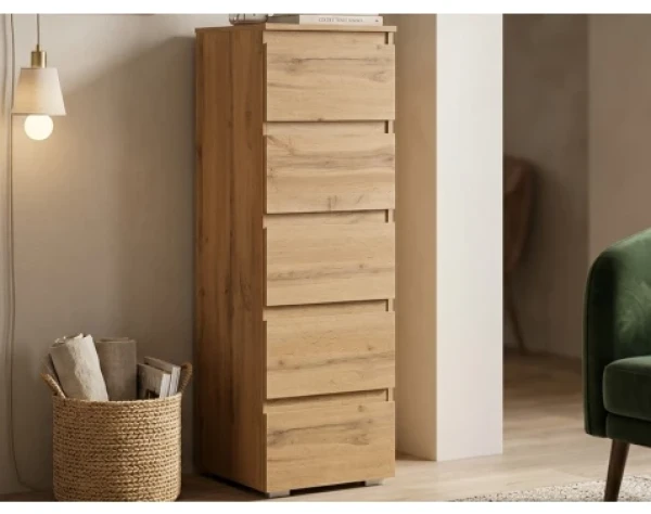 Vysoká úložná skříňka Image 45 cm, medový dub