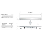 Omp Tea - RENOVA ECO LINE podlahový žlab s nerezovým roštem, L-740, DN40 4943.904.8C