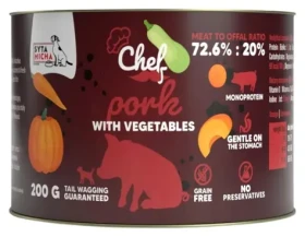 Syta Micha Chef vepřové se zeleninou 200 g / Konzerva pro psy / Monoprotein / Bez obilovin