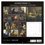 Nástěnný poznámkový kalendář 2026 NOTIQUE - Johannes Vermeer, 30 x 30 cm