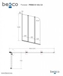 HOPA - Vanová zástěna PRIME 3 - Barva rámu - Chrom/Leštěný hliník (ALU), Rozměr A - 120 cm, Směr zavírání - Univerzální Levé / Pravé, Výplň - Čiré bezpečnostní sklo - 5 mm BCPRIM12CC